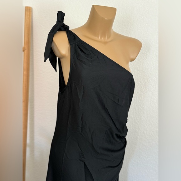 NWT Women's One Shoulder Midi Dress - A New Day Black - Picture 5 of 6